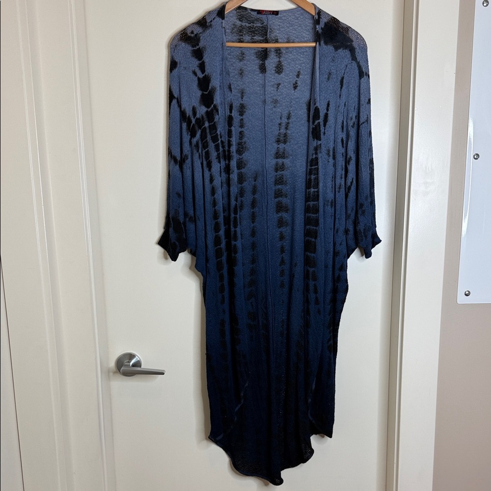 T Party Fashion Blue and Black Knit Kimono (B)